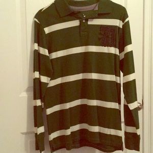 Green & white stripe “Rugby 71” Long Sleeve